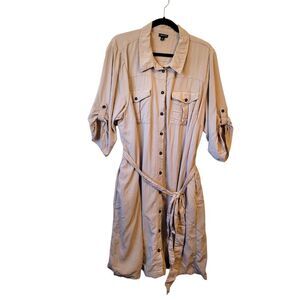 Torrid Women's Khaki Button Down Shirt Dress Size 3/US 3X